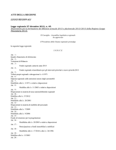 ATTI DELLA REGIONE LEGGI REGIONALI Legge regionale 27