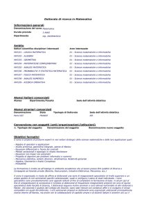 Dottorato di ricerca in Matematica - Università degli Studi di Roma