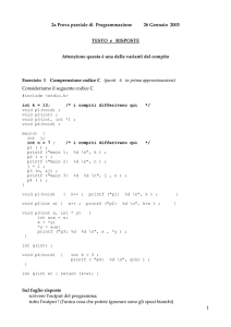 2a Prova parziale di Programmazione 26 Gennaio 2003 TESTO e