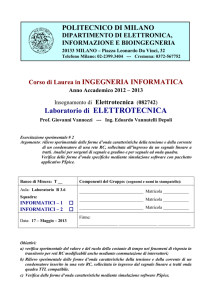 Esercitazione sperimentale # 2