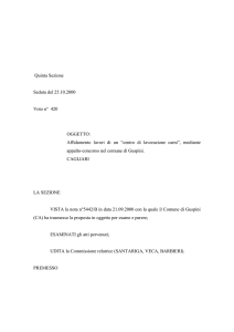 Affidamento lavori di un Centro di lavorazione carni mediante