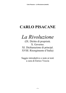 Carlo Pisacane, Saggio introduttivo a La Rivoluzione.