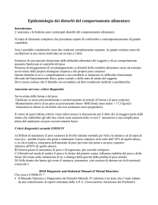 Epidemiologia dei disturbi del comportamento alimentare