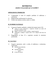 CLASSE I: obiettivi irrinunciabili per la lingua italiana