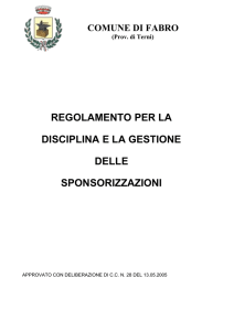 regolamento sponsorizzazioni