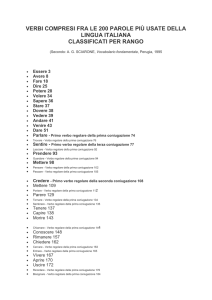 VERBI COMPRESI FRA LE 200 PAROLE PIÙ USATE DELLA