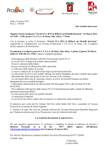 Siena, 19 marzo 2013 Prot. n. 130.050 Alle Aziende interessate