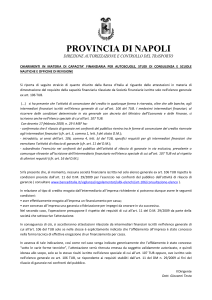 Avviso capacità finanziaria - Città Metropolitana di Napoli