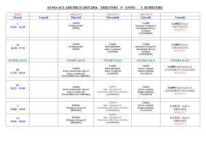 ANNO ACCADEMICO 2007/2008 TRIENNIO 1° ANNO I SEMESTRE