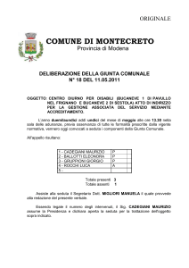 COMUNE DI MONTECRETO Provincia di Modena DELIBERAZIONE