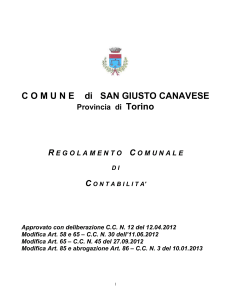 scritture contabili - Comune di San Giusto Canavese