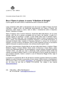Comunicato stampa 25 luglio 2012, 18:05 Bra e l`Opera in piazza: in