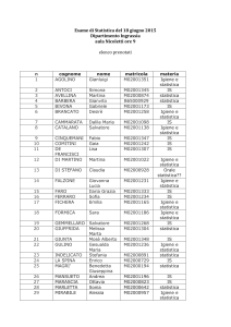 Esame di Statistica del 18 giugno 2015