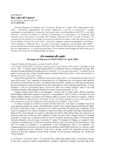 Dai volto all`Amore! - servizio per la pastorale delle vocazioni