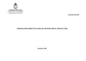 Programmi obiettivo dei quartieri per il Budget 2002