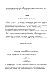 Decreto legislativo 17 gennaio 2003 n. 6 recante