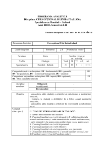 Titularul disciplinei: Conf. univ. dr. ELENA PÎRVU