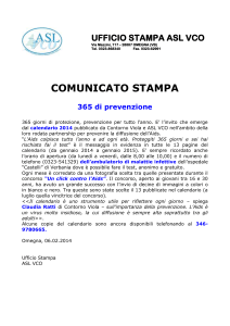 UFFICIO STAMPA ASL VCO Via Mazzini, 117 – 28887 OMEGNA