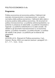 POLITICA ECONOMICA 5 cfu - dipartimento di economia e diritto