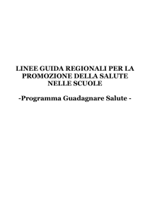 LINEE GUIDA REGIONALI PER LA PROMOZIONE DELLA SALUTE