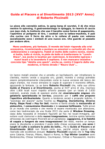 Comunicato Guida 2013 - Roberto Piccinelli, Guida al Piacere e al