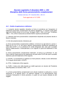 3 - D.Lgs. 252-2005 - Riforma della previdenza complementare