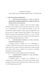 VERBALE N° dell - Ordine dei Medici di Perugia