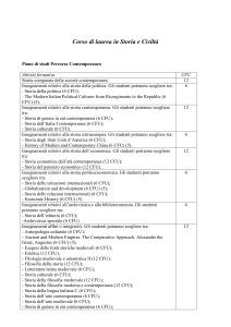 Piano di studi Percorso Contemporaneo