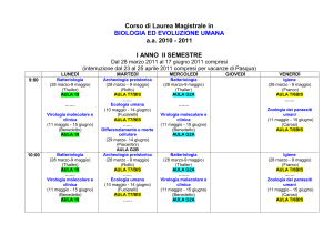 Orario L BU I sem - Macroarea di Scienze
