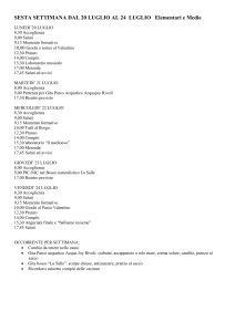 SESTA SETTIMANA DAL 20 LUGLIO AL 24 LUGLIO Elementari e