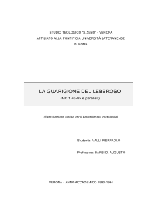 la guarigione del lebbroso