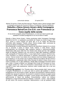 24 aprile 2015 Debutta a Siena Amore Amaro