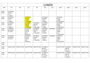 LUNEDI ORA M1 M2 M3 M4 M5 M6 LAB A LAB B LAB C LAB D