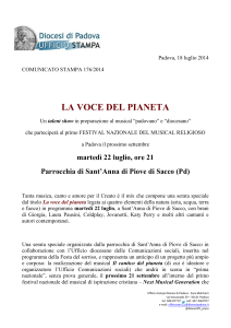Padova, 18 luglio 2014 COMUNICATO STAMPA 176/2014 LA