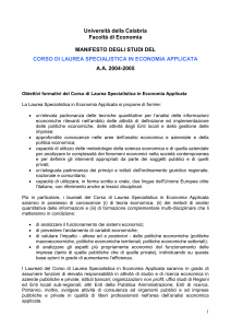 Manifesto degli Studi a.a. 2004/2005