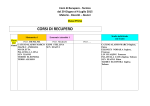 Corsi di Recupero Giugno 2015: Alunni e materie