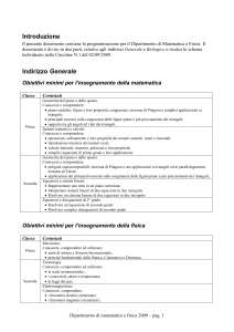 Obiettivi minimi per l`insegnamento della Fisica