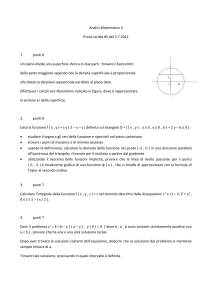 Analisi Matematica II Prova scritta #5 del 2.7.2012 1. punti 8 Un