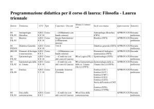 Programmazione didattica per il corso di laurea