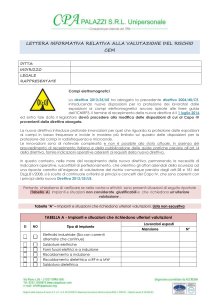 LETTERA INFORMATIVA RELATIVA ALLA VALUTAZIONE DEL