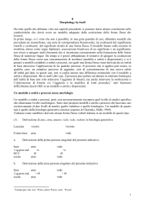 8 Morphology by itself Da tutto quello che abbiamo visto nei capitoli