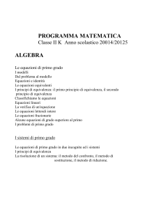 Programma svolto matematica 2 K a.s. 14-15