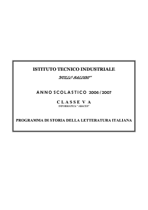 programma di storia della letteratura italiana