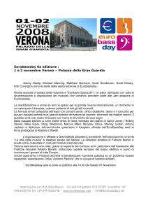 Eurobassday 6a edizione : 1 e 2 novembre Verona – Palazzo della