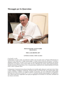 Messaggio per la Quaresima : Exallievi ed Exallieve di Don Bosco