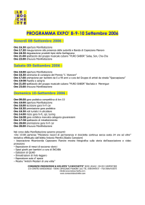 PROGRAMMA EXPO` 8-9-10 Settembre 2006 Venerdì 08