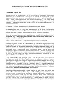 Lettera aperta per l`emerito Professore Don Gennaro Fico dal Prof
