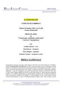 Comunicato Stampa - Reggio Iniziative Culturali