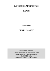 Incontri sul Karl Marx di Lenin - partito della rifondazione comunista