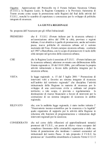 Oggetto: Approvazione del Protocollo tra il Forum Italiano Sicurezza